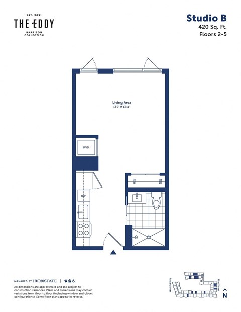 a floor plan of studio b studio apartment